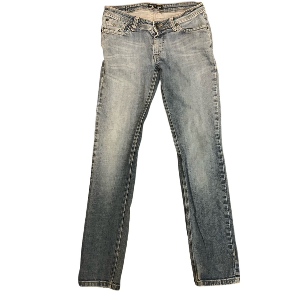 Y2K-Pepe Jeans-Low Rise- Light Blue Straight Leg Women's Jeans